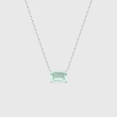 Solitär Türkis Emerald Cut Chain - Silber