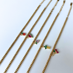 Goldene Kugelarmbänder mit unterschiedlichen Obst-Charms aus 925 Silber, 14K vergoldet, Damen Schmuck