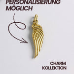 Athen Charm aus vergoldetem Flügel Design, personalisierbar, Mix and Match Kollektion