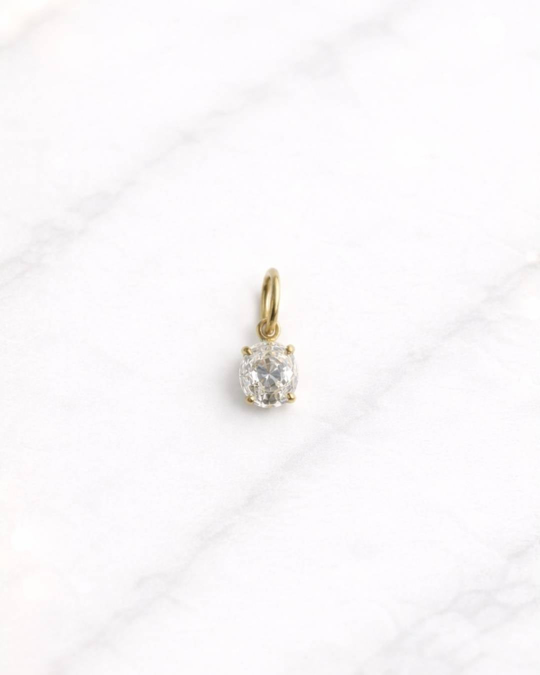 Beverly Hills CHARM in Gold mit klarem Zirkonia als eleganter Damen Anhänger.