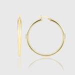 Bump XL Creolen aus 925 Sterling Silber, glatte Oberfläche, großer Hoop, eleganter Damenohrring.