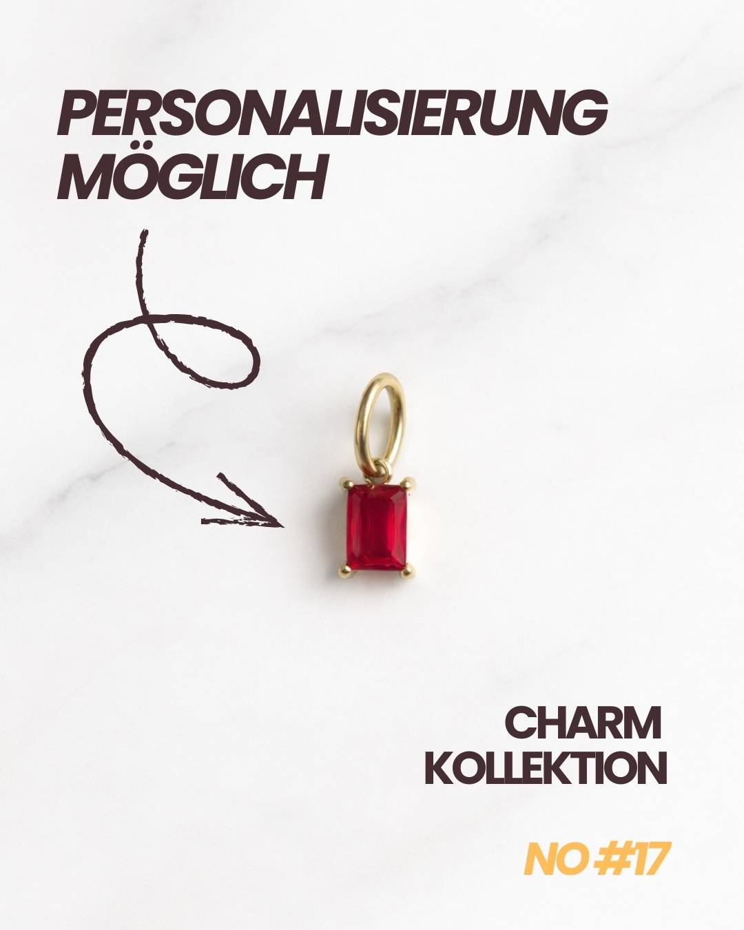 Cairo Charm Gold Rot – ideal zum Personalisieren und Kombinieren mit weiteren Charms.
