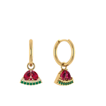 Schlichte Creole mit Wassermelonen-Anhänger, 925er Silber, vergoldet.