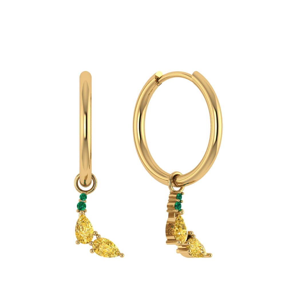 Schlichte Creole mit Bananen-Anhänger, 925er Silber, vergoldet.