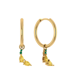 Schlichte Creole mit Bananen-Anhänger, 925er Silber, vergoldet.