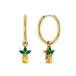 Schlichte Creole mit Ananas-Anhänger, 925er Silber, vergoldet.