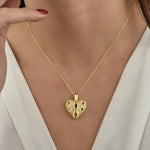 Elegante Aurora Herz Kette Gold, perfekter Schmuck als Geschenk