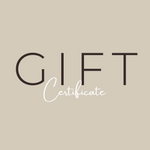 Dkendiz GIFT CARD auf beigem Hintergrund. Schriftzug „Gift Certificate“ minimalistisch. Elegante Geschenkkarte zum Freude verschenken