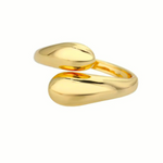 Drop Ring (freigestellt) Gold aus Edelstahl, verstellbarer eleganter Damenring von Dkeniz.