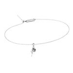 Zarte Rose Armkette aus 925 Sterling Silber von Dkeniz, filigrane Kette mit kleinem Rosen-Anhänger.