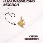 Eleganter Fisch Charm in Gold für Damen aus der Cannes CHARM Kollektion.