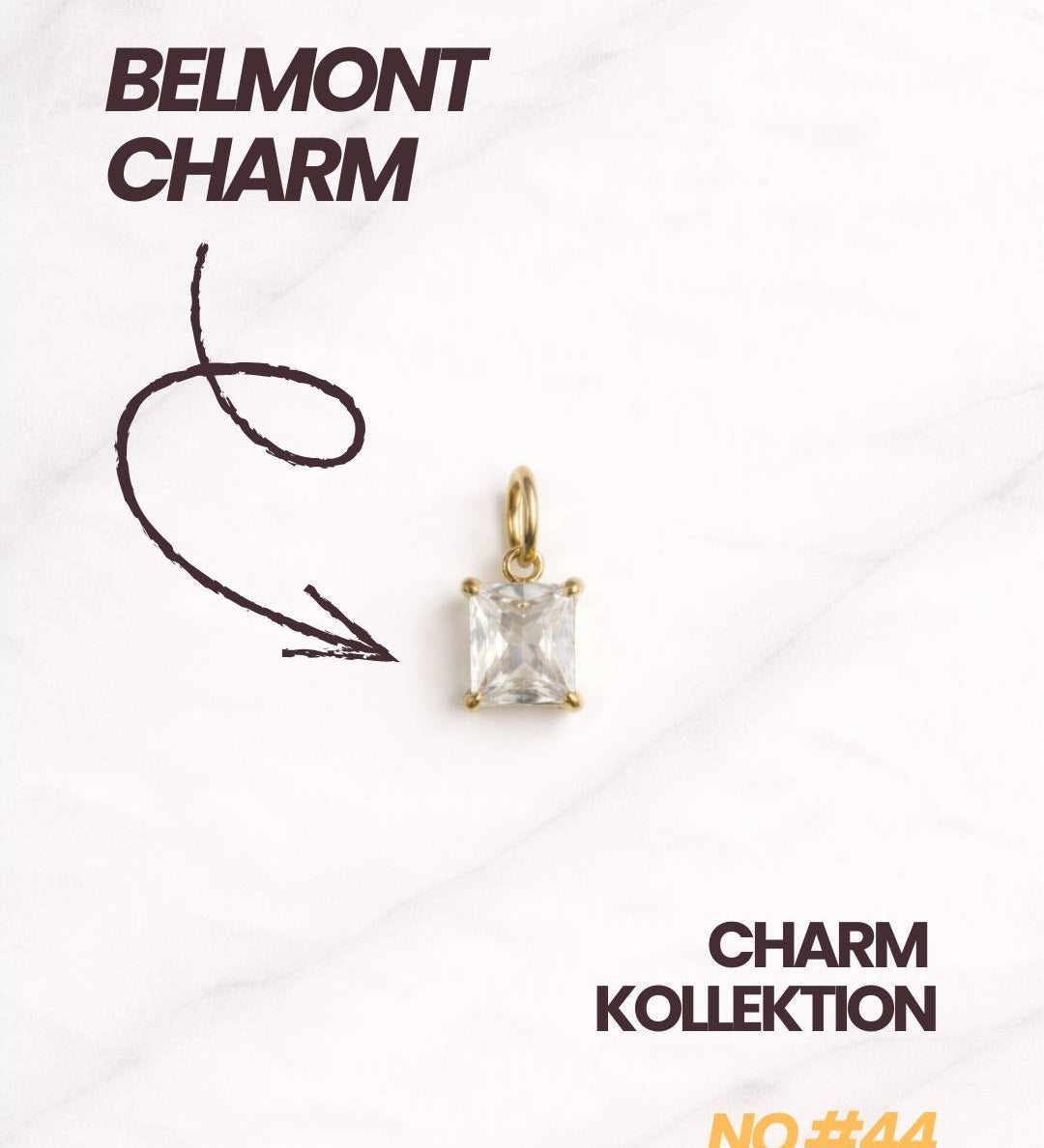 Eleganter Belmont CHARM Gold für Damen mit facettiertem klarem Stein.