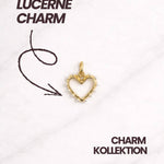Goldener Herz-Charme mit Perlenrand aus der Lucerne CHARM Kollektion von Dkeniz.