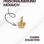 Savannah CHARM eleganter Damen Charm Schmetterling Gold Schmuck.