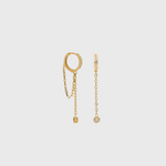 Hängecreolen Gold mit Zirkonia, 925 Sterling Silber vergoldet, elegante Damenohrringe, wasserfest & hypoallergen