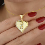 Elegante Halskette Damen in Gold mit Herz Anhänger