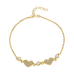Herz Armband Gold – filigrane Damen Armkette mit Herz-Elementen