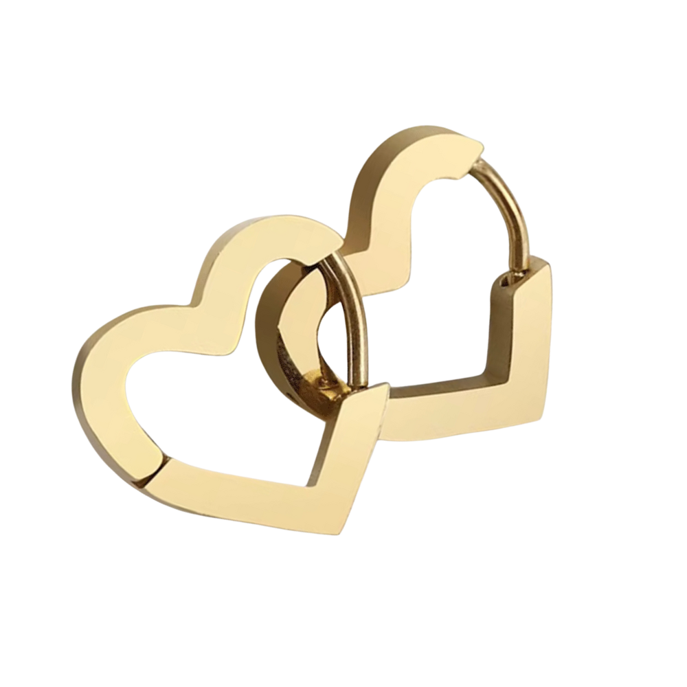 Herz Creolen Gold – elegante Damen Ohrringe in Herzform, vergoldet