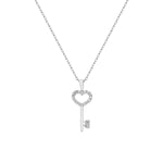 Detailaufnahme Herz Schlüssel Halskette – filigran & elegant