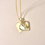 Goldene Infinity Love Kette mit Herzanhänger für Damen