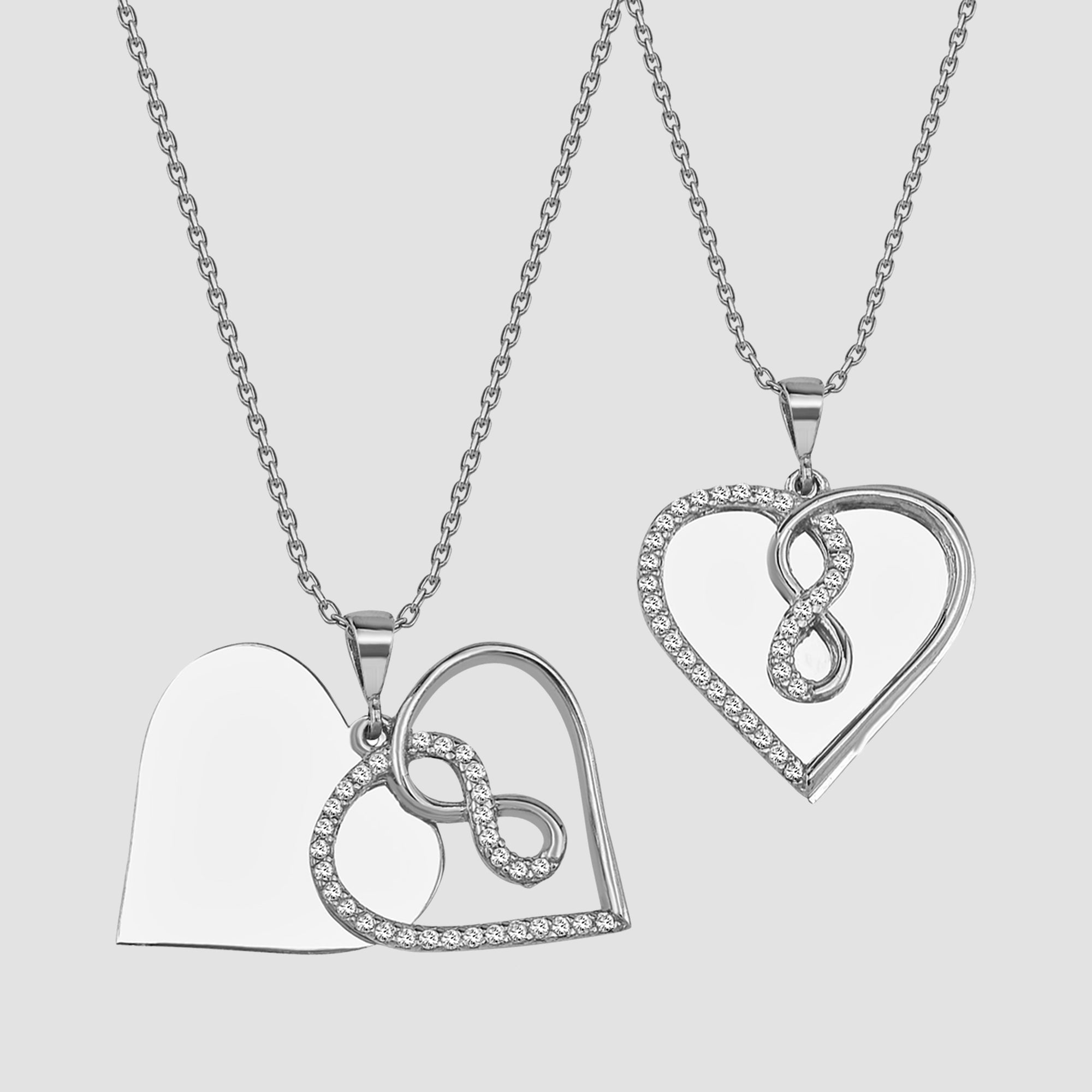 Infinity Love Kette aus 925 Sterling Silber, wahlweise Rosé vergoldet oder Silber, Zirkonia besetzt, Symbol ewiger Liebe