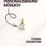 Milan CHARM Gold mit Hinweis auf Personalisierung, moderner Produktshot.
