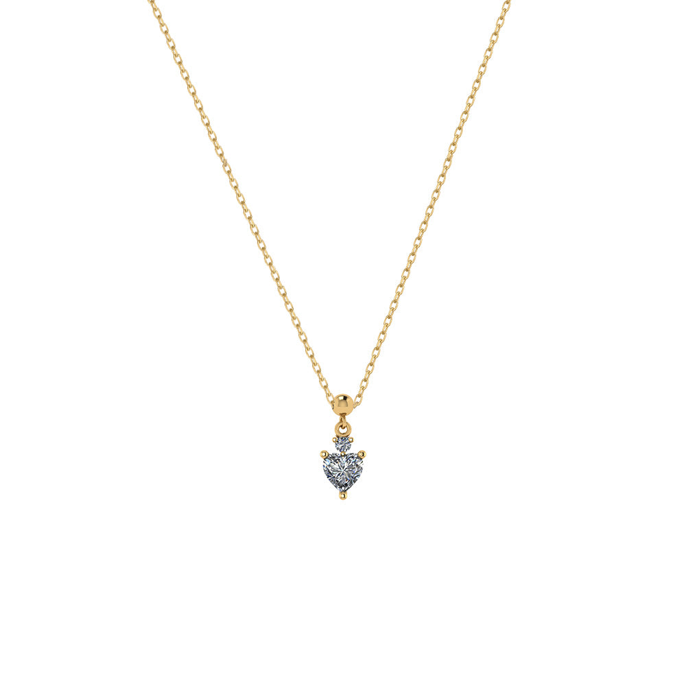 Minimalistische goldene Halskette mit funkelndem Zirkonia-Diamond-Herzanhänger.