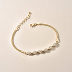 Produktfoto: Navet Zirkonia Armband Gold wasserfest, 925 Silber vergoldet, verstellbar 17+3 cm.