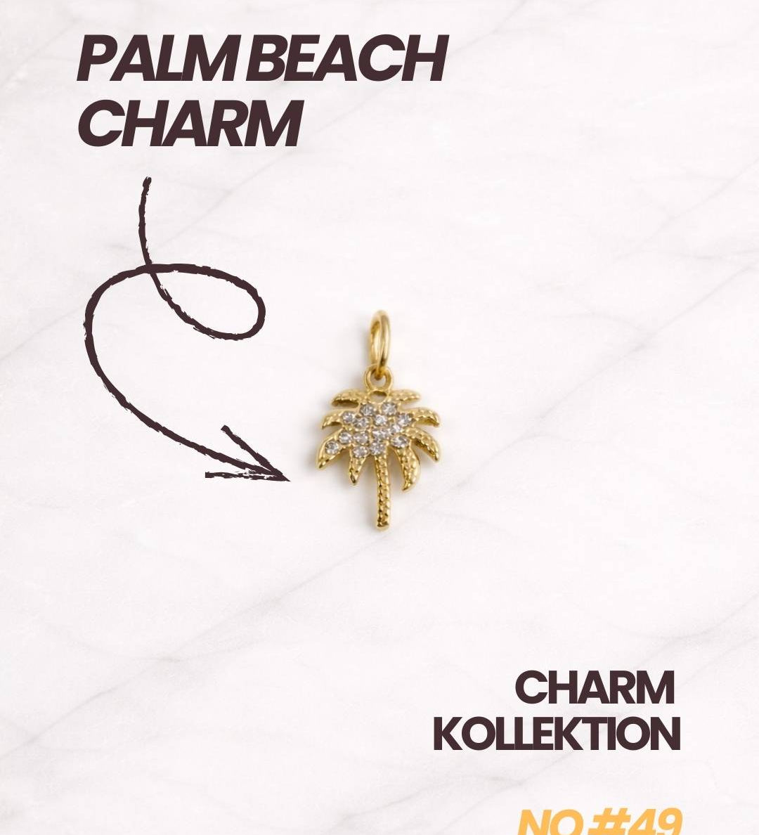 Palm Beach Charm mit funkelnden Steinen aus der Charm Kollektion von Dkeniz.