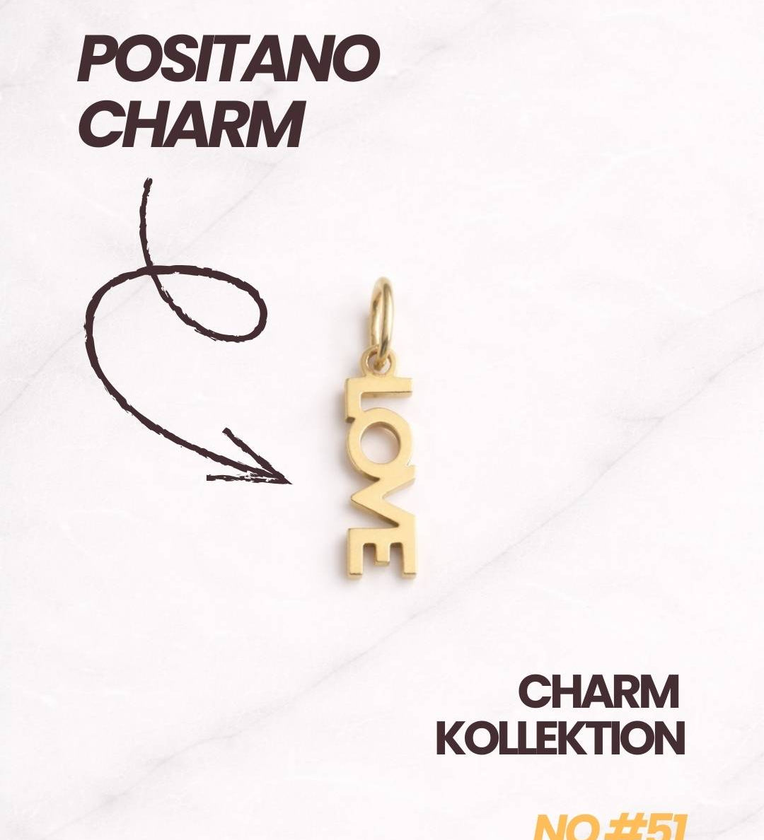 Personalisierbarer Positano CHARM Gold für Damen als eleganter Schmuck Anhänger.