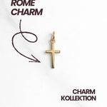 Vergoldeter Kreuz-Anhänger Rome Charm – wasserfestes Kreuz-Charm für Kette oder Armband.