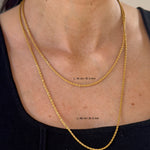 Zwei goldene Rope Chains in 45 cm & 60 cm, 2 mm Breite, zartes Layering.