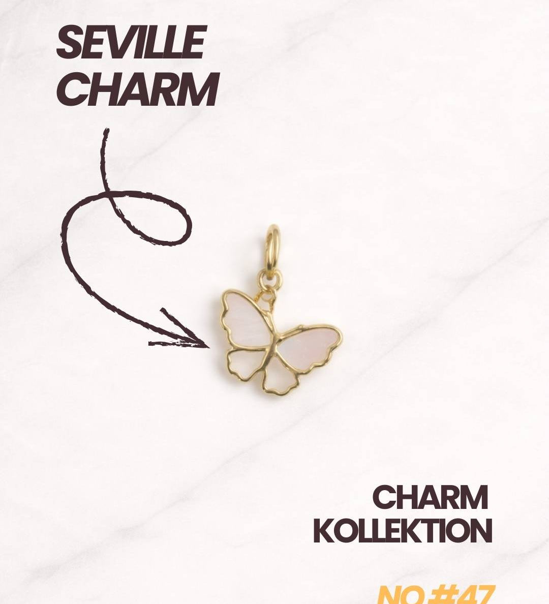 Seville CHARM Gold Schmetterling als eleganter Damen Charm aus der Charm Kollektion.
