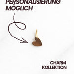 Siena CHARM goldener Herz-Charm an Öse, ideal zur Personalisierung von Ketten und Armbändern.
