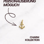 Personalisierung möglich: Sydney Charm Anker in Gold, 18K vergoldet und wasserfest.