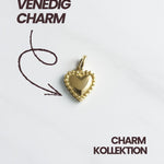 Goldenes Herz Charm mit strukturiertem Rand für Mix & Match Schmuck