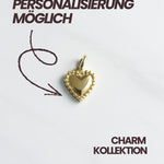Personalisierbarer Herz Charm aus 14k vergoldetem Schmuckstahl