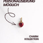 Verona Charm Herzanhänger gold/rot – Hinweis „Personalisierung möglich“ für deine Charm-Kollektion.