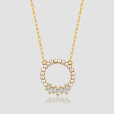 Pearl X Baguette Halskette - Gold