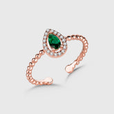 Drop Emerald Ring Shiny Wreath - Rosè