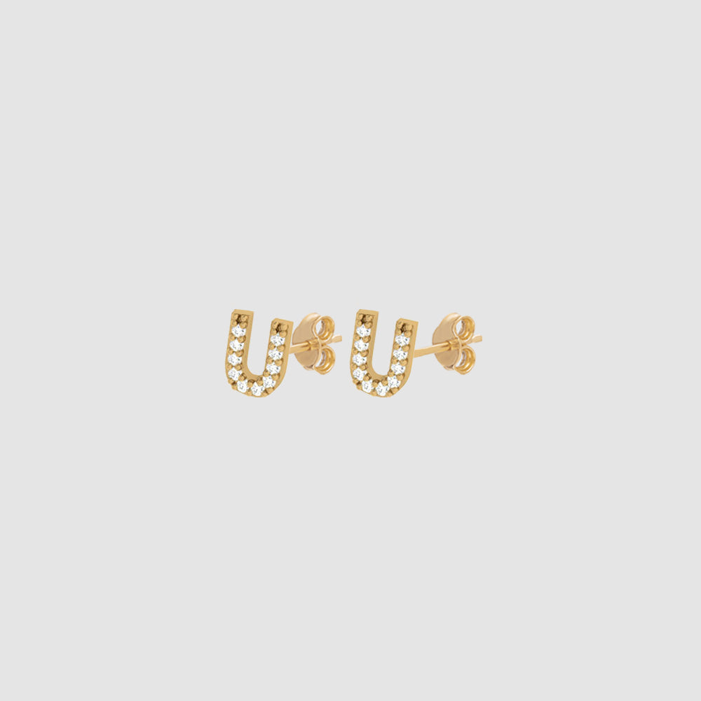 Buchstaben Ohrstecker - Gold