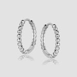 Balls M Creolen in Silber aus 925 Sterling Silber, rhodiniert, Kugel-Design – Produktfoto freigestellt.