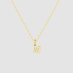 Feine goldene Halskette mit funkelndem Buchstaben M Zirkonia Anhänger von Dkeniz.