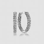 Chain Creole S Silber Creolen im Ketten-Design aus 925 Sterling Silber, rhodiniert – Produktfoto.