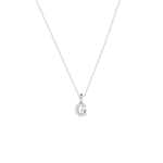 Zarte Silberhalskette mit funkelndem Charm Letter G aus Zirkonia.