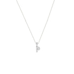 Zarte Silberhalskette mit funkelndem Charm Letter P aus Zirkonia.