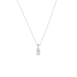 Zarte Silberhalskette mit funkelndem Charm Letter S aus Zirkonia.