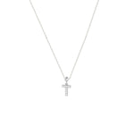 Zarte Silberhalskette mit funkelndem Charm Letter T aus Zirkonia.