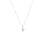 Zarte Silberhalskette mit funkelndem Charm Letter Y aus Zirkonia.