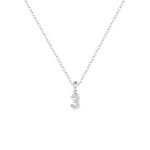 Feine Silberkette mit Charm Number 3 Anhänger mit funkelnden Zirkonia.